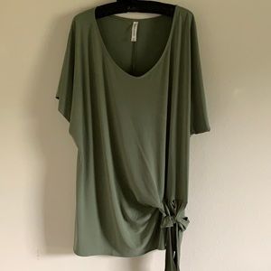 Flattering V Neck Green Top